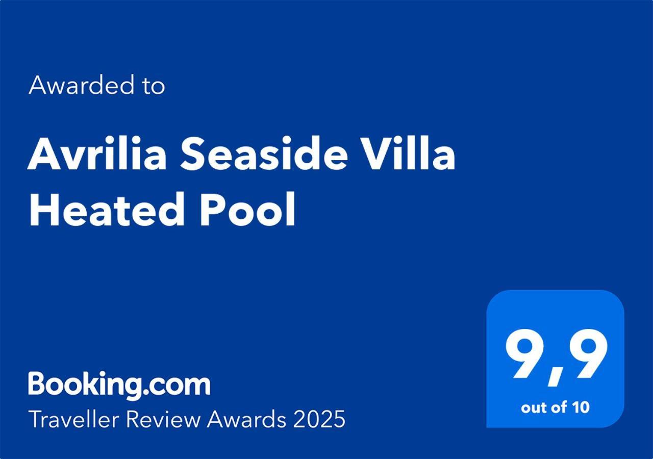 Avrilia Seaside Villa Heated Pool Almirida Exterior foto